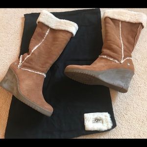 Ugg Australia Tan Boots with Wedge